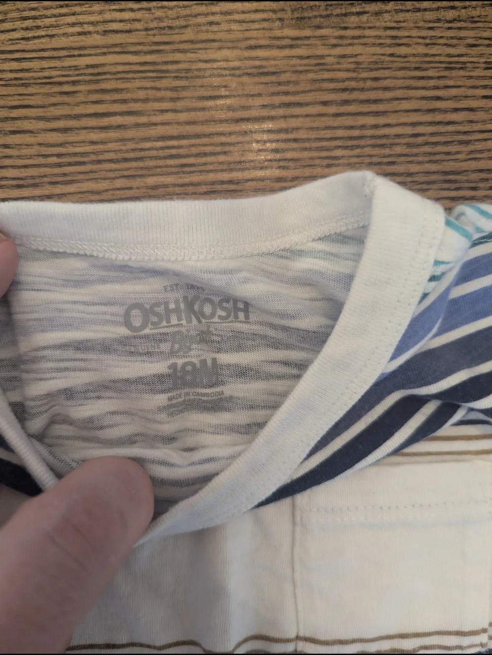 EUC Oshkosh Baby Boy 18 month striped short sleeve shirt 100% cotton